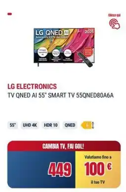 Trony LG ELECTRONICS TV QNED AI 55" SMART TV 55QNED80A6A offerta