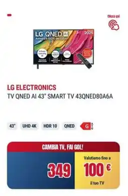 Trony LG ELECTRONICS TV QNED AI 43" SMART TV 43QNED80A6A offerta