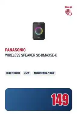 Trony Panasonic wireless speaker SC-BMAX5E-K offerta