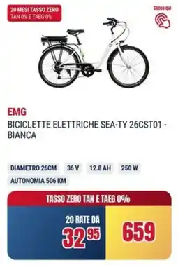 Trony Emg biciclette elettriche SEA-TY 26CST01 - BIANCA offerta