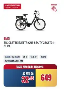 Trony Emg biciclette elettriche SEA-TY 26CST01 - NERA offerta
