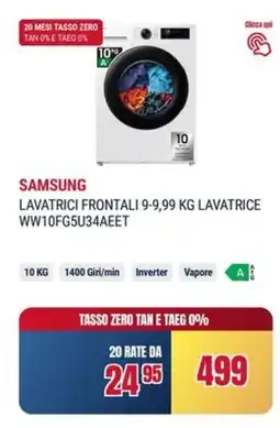Trony SAMSUNG LAVATRICI FRONTALI 9-9,99 KG LAVATRICE WW10FG5U34AEET offerta