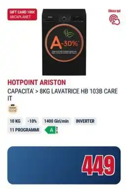 Trony HOTPOINT ARISTON LAVATRICE HB 103B CARE IT offerta