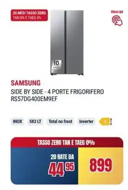 Trony SAMSUNG SIDE BY SIDE - 4 PORTE FRIGORIFERO RS57DG400EM9EF offerta