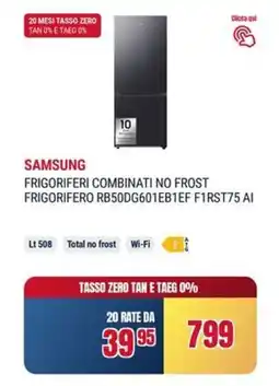 Trony SAMSUNG FRIGORIFERI COMBINATI NO FROST FRIGORIFERO RB50DG601EB1EF F1RST75 AI offerta