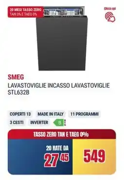 Trony SMEG LAVASTOVIGLIE INCASSO LAVASTOVIGLIE STL632B offerta