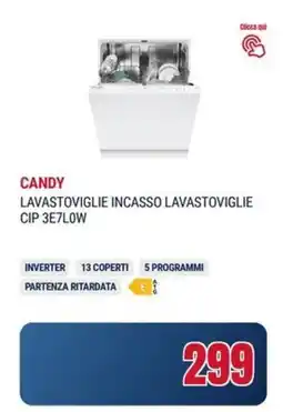 Trony CANDY LAVASTOVIGLIE INCASSO LAVASTOVIGLIE CIP 3E7LOW offerta