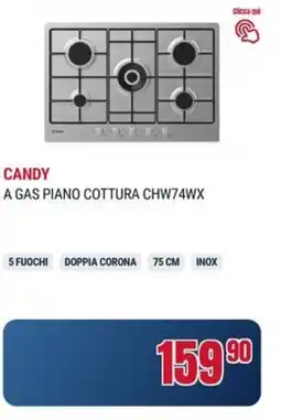 Trony CANDY A GAS PIANO COTTURA CHW74WX offerta