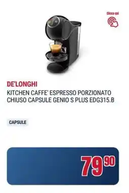 Trony De'longhi kitchen caffe' espresso porzionato chiuso capsule genio s plus EDG315.B offerta