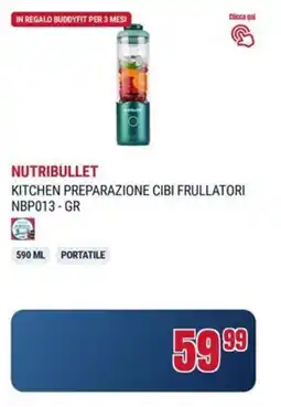Trony Nutribullet kitchen preparazione cibi frullatori NBP013-GR offerta