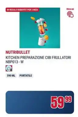 Trony Nutribullet kitchen preparazione cibi frullatori NBP013-W offerta