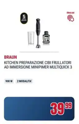 Trony Braun kitchen preparazione cibi frullatori ad immersione minipimer multiquick 3 offerta