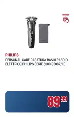 Trony Philips personal care rasatura rasoi rasoio elettrico philips serie 5000 S5887/10 offerta