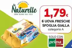 Basko 6 uova fresche sfoglia gialla le Naturelle offerta