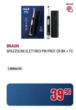 Trony Braun spazzolini elettrici PW PRO1 CR BK + TC offerta
