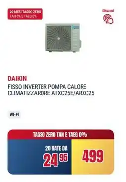 Trony Daikin fisso inverter pompa calore climatizzarore ATXC25E/ARXC25 offerta