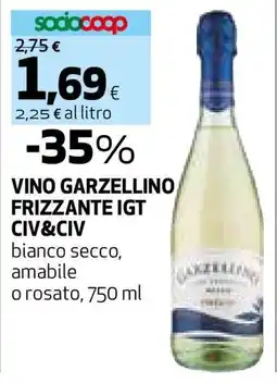 Coop VINO GARZELLINO FRIZZANTE IGT CIV&CIV offerta