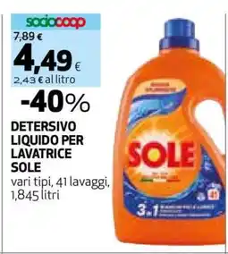 Coop Detersivo Liquido per Lavatrice Sole offerta