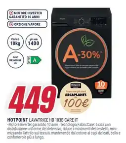 Trony HOTPOINT LAVATRICE HB 103B CARE IT offerta