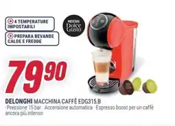 Trony DELONGHI MACCHINA CAFFÈ EDG315.B offerta