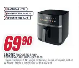 Trony Cecotec friggitrice aria cecofry&grill duoheat 8000 offerta