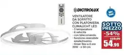 Happy Casa Dictrolux ventilatore da soffitto con plafoniera climalight LED offerta
