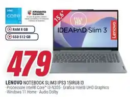 Trony LENOVO NOTEBOOK SLIM3 IPS3 15IRU8.13 offerta