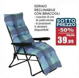 Happy Casa Sdraio reclinabile con braccioli offerta