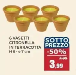 Happy Casa 6 vasetti citronella in terracotta offerta