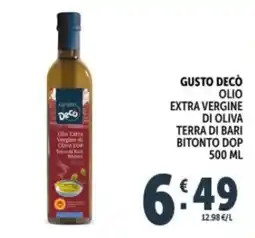 Deco Supermercati Gusto deco olio extra vergine di oliva terra di bari bitonto dop offerta