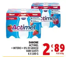 Deco Supermercati Danone actimel, intero, 0% di grassi offerta