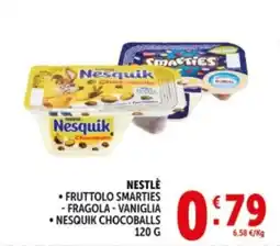 Deco Supermercati Nestlé fruttolo smarties, nesquik chocoballs offerta