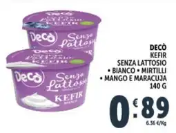 Deco Supermercati Decò kefir senza lattosio bianco, mirtilli, mango e maracuja offerta