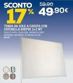 Bricofer Tenda da sole a caduta con catenella khepri 3×2 mt offerta