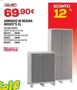 Bricofer Toomax armadio in resina woody's xl offerta