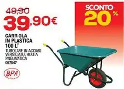 Bricofer Carriola in plastica 100 lt offerta