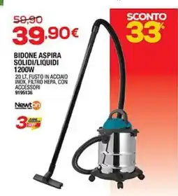 Bricofer Newton bidone aspira solidi/liquidi 1200w offerta