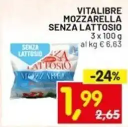 Centro Commerciale Discount Vitalibre mozzarella senza lattosio offerta