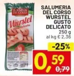 Centro Commerciale Discount Salumeria del corso wurstel gusto delicato offerta
