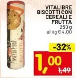 Centro Commerciale Discount Vitalibre biscotti con cerealie frutta offerta