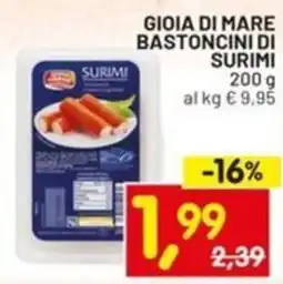 Centro Commerciale Discount Gioia di mare bastoncini di surimi offerta