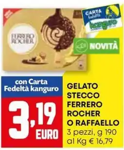 Kanguro Gelato stecco ferrero rocher o raffaello offerta
