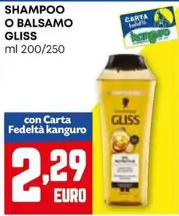 Kanguro Shampoo o balsamo GLISS offerta
