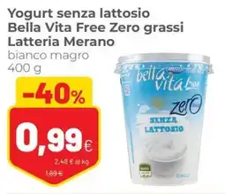 Coop Yogurt senza lattosio Bella Vita Free Zero grassi Latteria Merano offerta