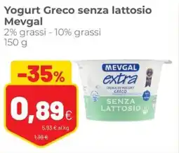 Coop Yogurt Greco senza lattosio Mevgal offerta