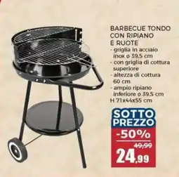 Happy Casa Barbecue tondo con ripiano e ruote offerta