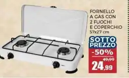 Happy Casa Fornello a gas con 2 fuochi e coperchio offerta