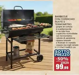 Happy Casa Barbecue con coperchio ruote e termometro offerta