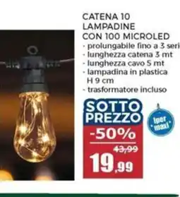 Happy Casa Catena 10 lampadine con 100 microled offerta