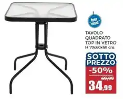 Happy Casa Tavolo quadrato top in vetro offerta